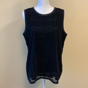 NWT - Loft Suede Lace Lined Sleeveless Top